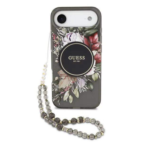 GUESS IML FLOWER STRAP Ochranný kryt Apple iPhone Air BLACK