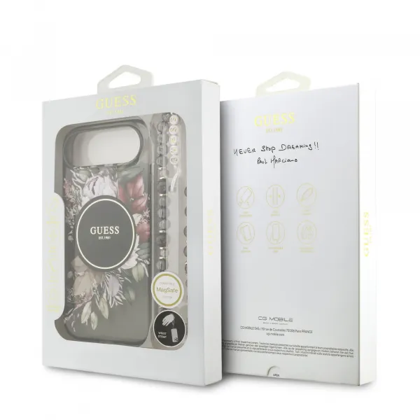 GUESS IML FLOWER STRAP Ochranný kryt Apple iPhone Air BLACK