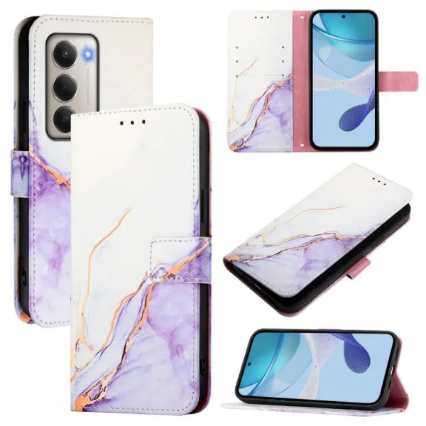 ART MARBLE Peňaženkový kryt pre Xiaomi Redmi 15 / Redmi 15 5G WHITE PURPLE