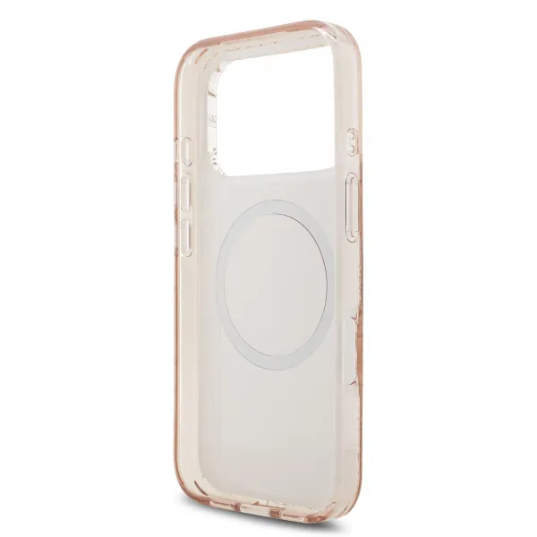 GUESS IML FLOWER STRAP Ochranný kryt Apple iPhone 17 Pro ROSE GOLD