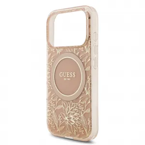 GUESS IML FLOWER STRAP Ochranný kryt Apple iPhone 17 Pro ROSE GOLD