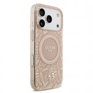 GUESS IML FLOWER STRAP Ochranný kryt Apple iPhone 17 Pro ROSE GOLD