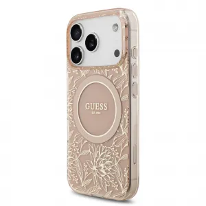 GUESS IML FLOWER STRAP Ochranný kryt Apple iPhone 17 Pro ROSE GOLD