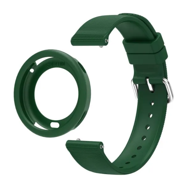 PROTEMIO COVER SET Remienok + obal na hodinky Xiaomi Watch S4 41mm tmavozelený