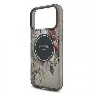GUESS IML FLOWER STRAP Ochranný kryt Apple iPhone 17 Pro Max BLACK