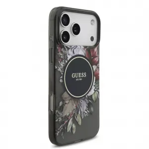 GUESS IML FLOWER STRAP Ochranný kryt Apple iPhone 17 Pro Max BLACK