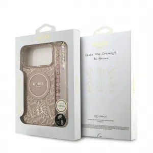 GUESS IML FLOWER STRAP Ochranný kryt Apple iPhone 17 Pro Max ROSE GOLD