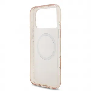 GUESS IML FLOWER STRAP Ochranný kryt Apple iPhone 17 Pro Max ROSE GOLD