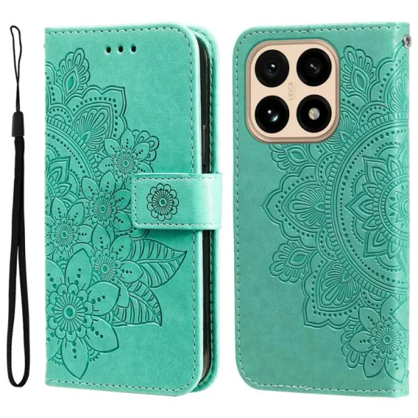 ART MANDALA Peňaženkový obal s remienkom pre Xiaomi 15T zelený