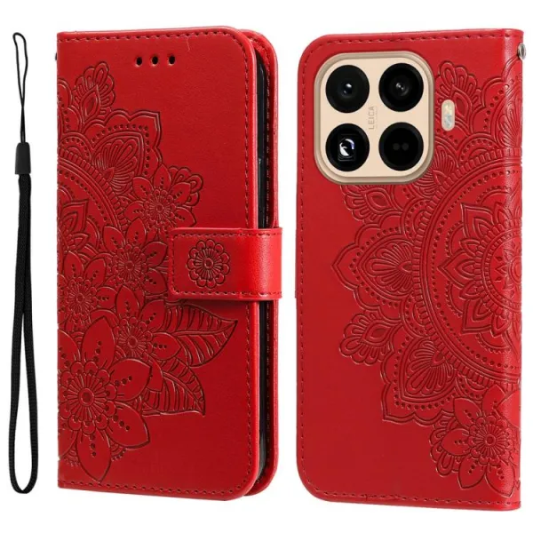 ART MANDALA Peňaženkový obal s remienkom pre Xiaomi 15T Pro červený