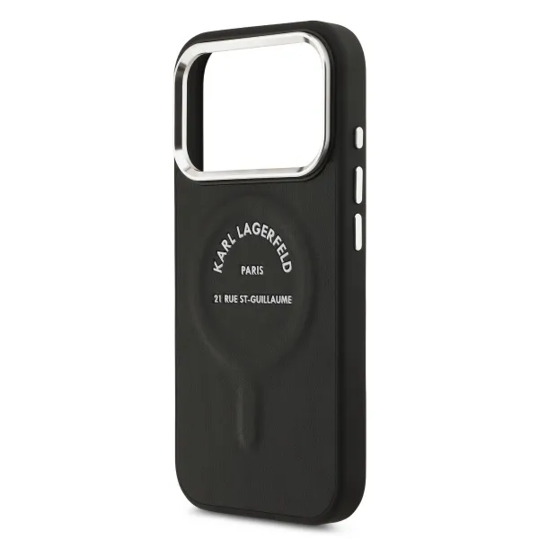 KARL LAGERFELD PU RSG Ochranný kryt s MagSafe Apple iPhone 17 Pro Max BLACK