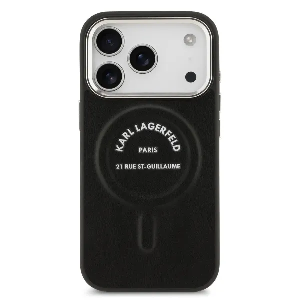 KARL LAGERFELD PU RSG Ochranný kryt s MagSafe Apple iPhone 17 Pro Max BLACK