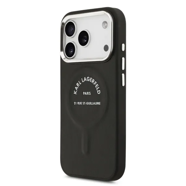 KARL LAGERFELD PU RSG Ochranný kryt s MagSafe Apple iPhone 17 Pro Max BLACK