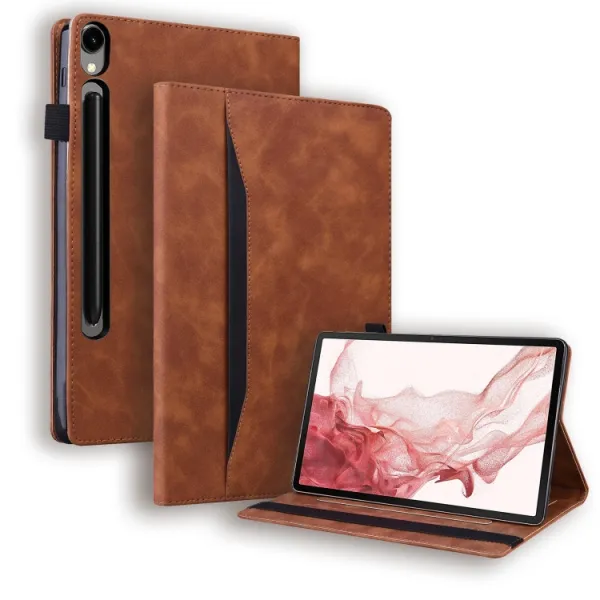 FLATY Zaklápacie puzdro pre Samsung Galaxy Tab S10 Ultra / Tab S11 Ultra hnedé