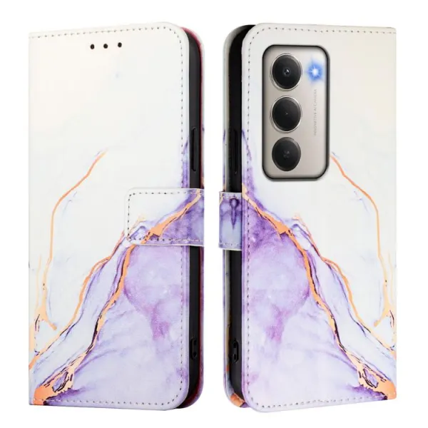 ART MARBLE Peňaženkový kryt pre Xiaomi Redmi 15 / Redmi 15 5G WHITE PURPLE