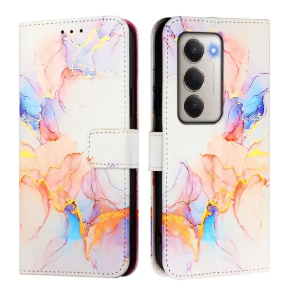 ART MARBLE Peňaženkový kryt pre Xiaomi Redmi 15 / Redmi 15 5G WHITE ORANGE