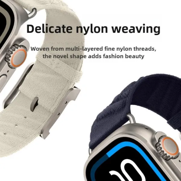 TWILL BAND Nylonový remienok pre Apple Watch 44 / 45 / 46 / 49mm STARLIGHT