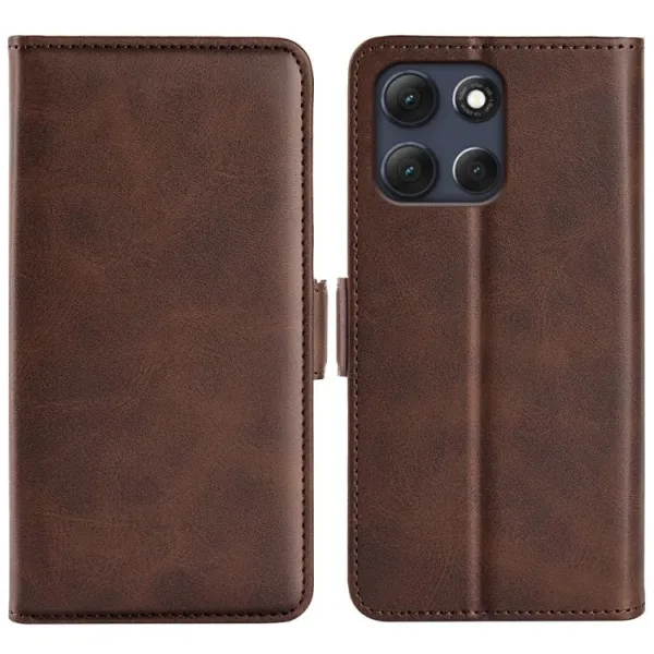 SIDE Peňaženkové puzdro pre Motorola Moto G86 Power 5G tmavohnedé