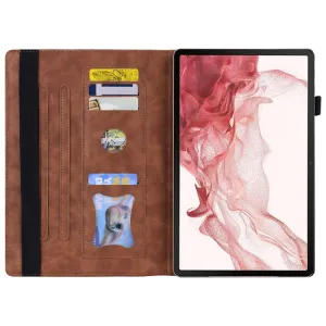 FLATY Zaklápacie puzdro pre Samsung Galaxy Tab S10 Ultra / Tab S11 Ultra hnedé