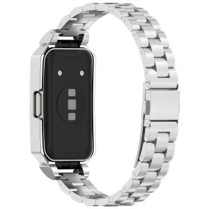 CLASSIC Kovový remienok + ochranný kryt pre Huawei Band 10 / Band 9 strieborný