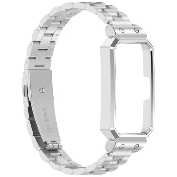 CLASSIC Kovový remienok + ochranný kryt pre Huawei Band 10 / Band 9 strieborný
