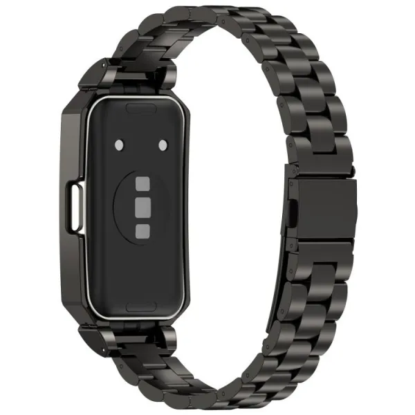 CLASSIC Kovový remienok + ochranný kryt pre Huawei Band 10 / Band 9 čierny