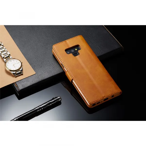 IMEEKE Peňaženkový obal pre Samsung Galaxy Note 9 svetlohnedý