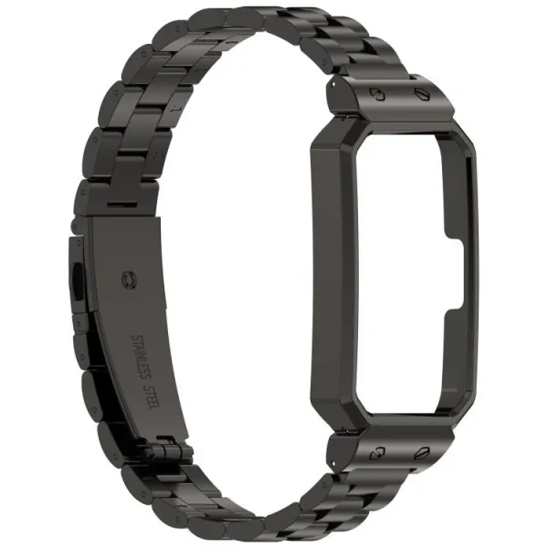 CLASSIC Kovový remienok + ochranný kryt pre Huawei Band 10 / Band 9 čierny