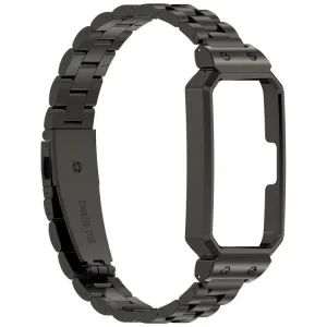 CLASSIC Kovový remienok + ochranný kryt pre Huawei Band 10 / Band 9 čierny