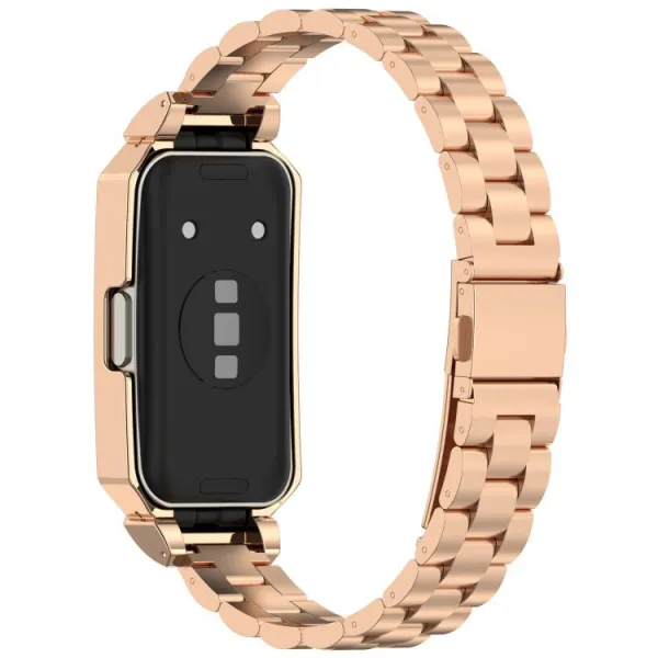 CLASSIC Kovový remienok + ochranný kryt pre Huawei Band 10 / Band 9 ROSE GOLD