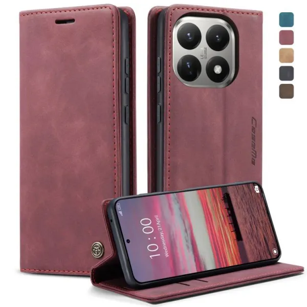 CASEME Peňaženkový obal pre Xiaomi 15T červený
