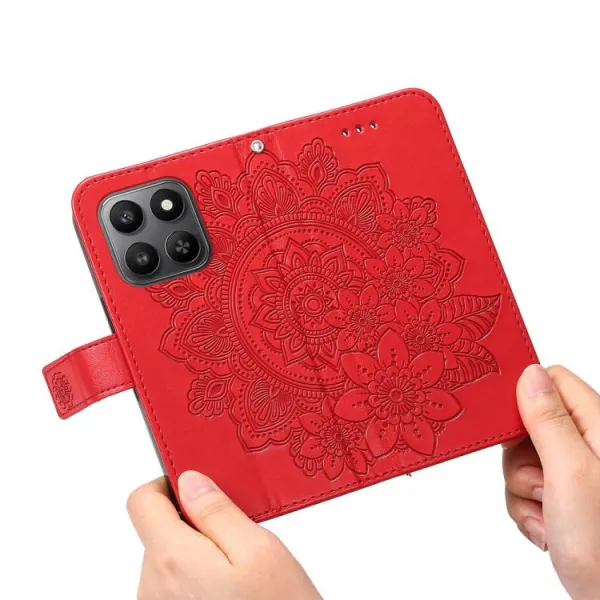 ART MANDALA Peňaženkový obal pre Honor 400 Smart 5G / Honor X7d červený