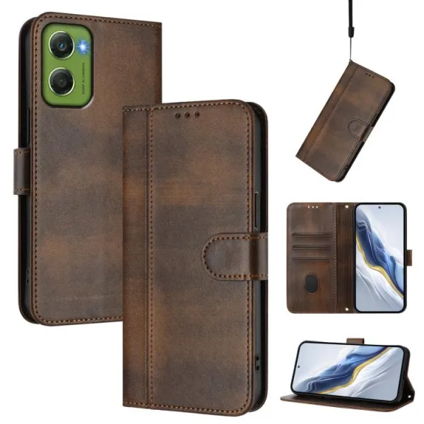 LINEAR Peňaženkový obal pre Motorola Moto G06 / G06 Power hnedý