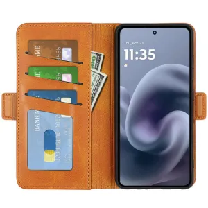 SIDE Peňaženkové puzdro pre Motorola Moto G86 Power 5G svetlohnedé