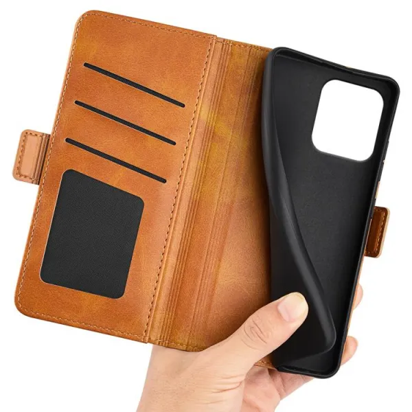SIDE Peňaženkové puzdro pre Motorola Moto G86 Power 5G svetlohnedé