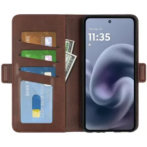 SIDE Peňaženkové puzdro pre Motorola Moto G86 Power 5G tmavohnedé
