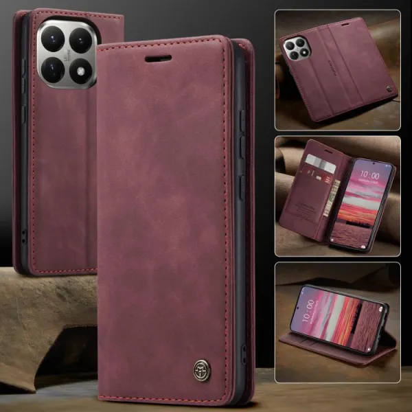 CASEME Peňaženkový obal pre Xiaomi 15T červený