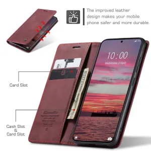 CASEME Peňaženkový obal pre Xiaomi 15T červený
