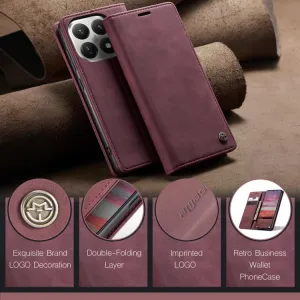CASEME Peňaženkový obal pre Xiaomi 15T červený