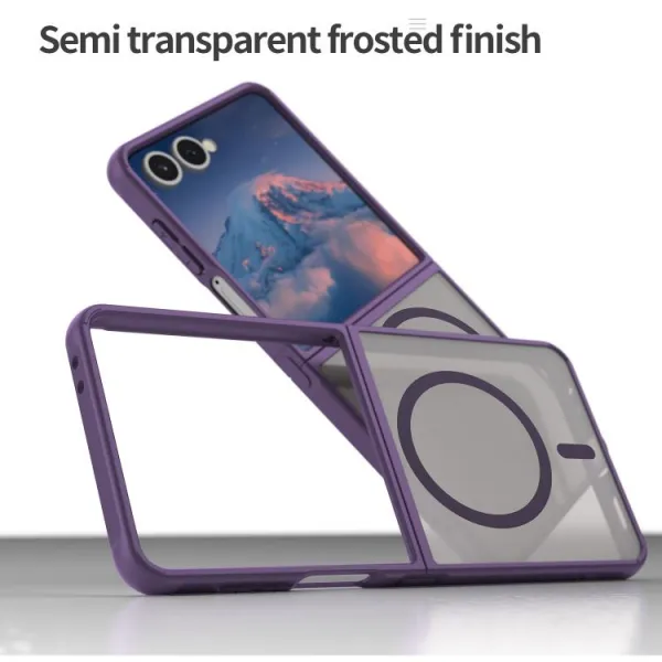 FANDUN MAGSAFE Ochranný obal pre Samsung Galaxy Z Flip7 5G fialový