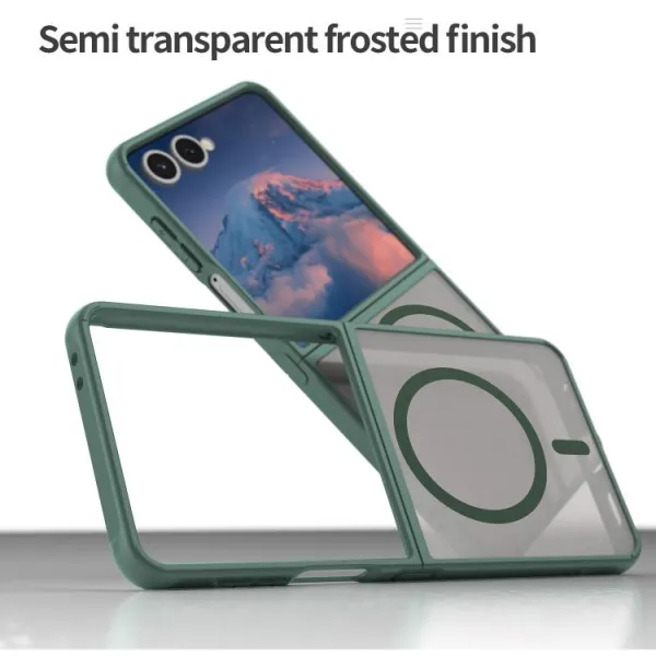 FANDUN MAGSAFE Ochranný obal pre Samsung Galaxy Z Flip7 5G zelený