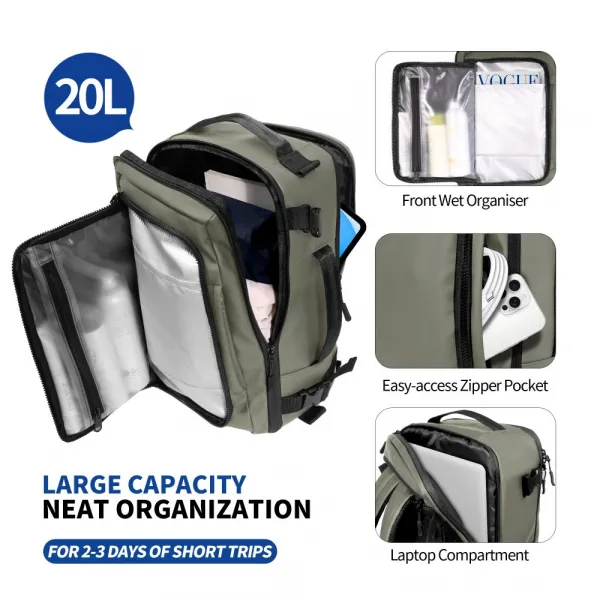 Tech-Protect Defender S50 Cestovný batoh na notebook 20L 40×20×25, zelený
