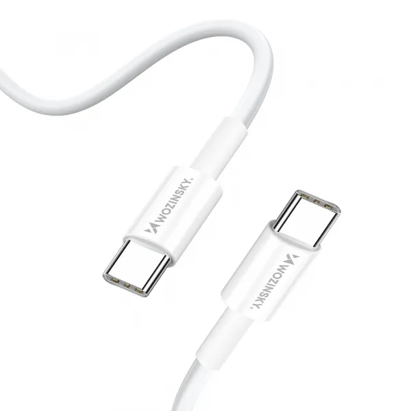 WOZINSKY GaN 65W Sieťová nabíjačka s káblom USB-C biela