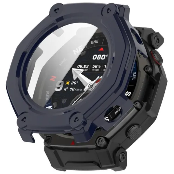 PC FULL COVER Plastový kryt so sklom pre Amazfit T-Rex 3 Pro 48mm modrý