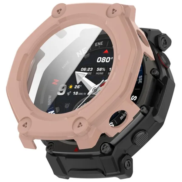 PC FULL COVER Plastový kryt so sklom pre Amazfit T-Rex 3 Pro 48mm ružový