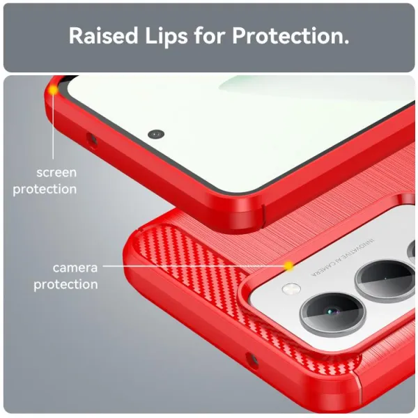 FLEXI TPU Ochranný obal Xiaomi Redmi 15 / Redmi 15 5G červený