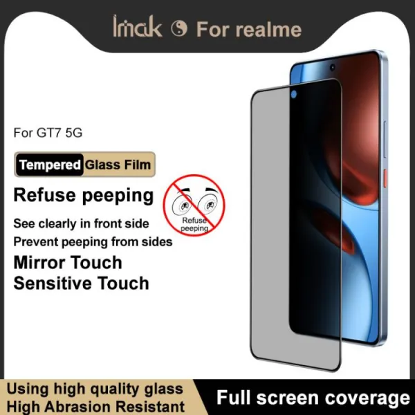 IMAK 3D PRIVACY Tvrdené ochranné sklo pre Realme GT 7 5G / Realme GT 7T 5G