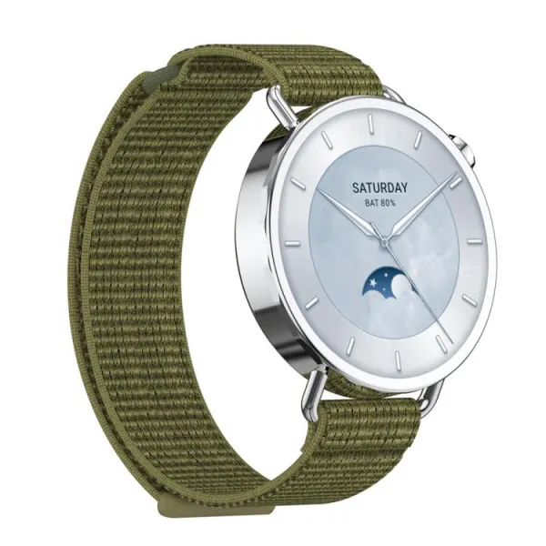 NYLON Vymeniteľný remienok pre Xiaomi Watch S4 41mm tmavozelený