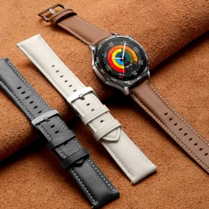 LEATHER Kožený remienok pre Huawei Watch GT 5 46mm / GT 6 46mm modrý