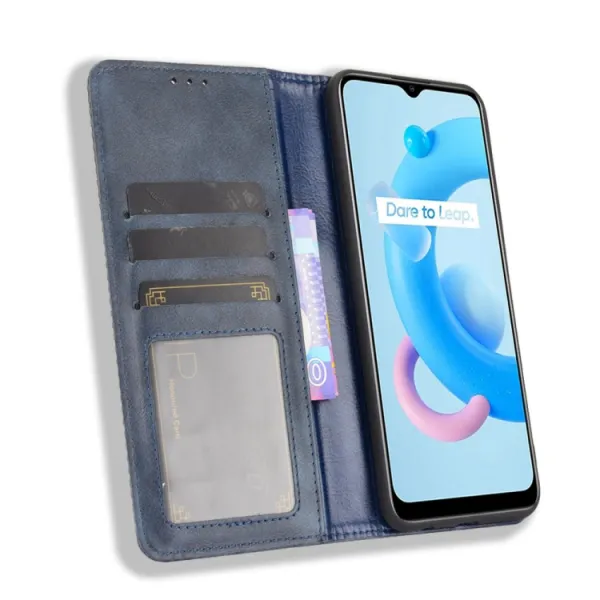BUSINESS Peňaženkový kryt pre Realme C11 2021 modrý